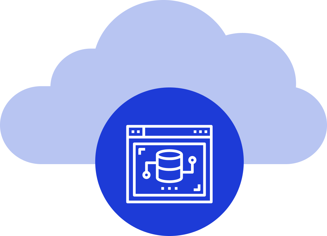 Blue data image with cloud