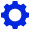 Graphic of a cog in the CapStorm blue color.
