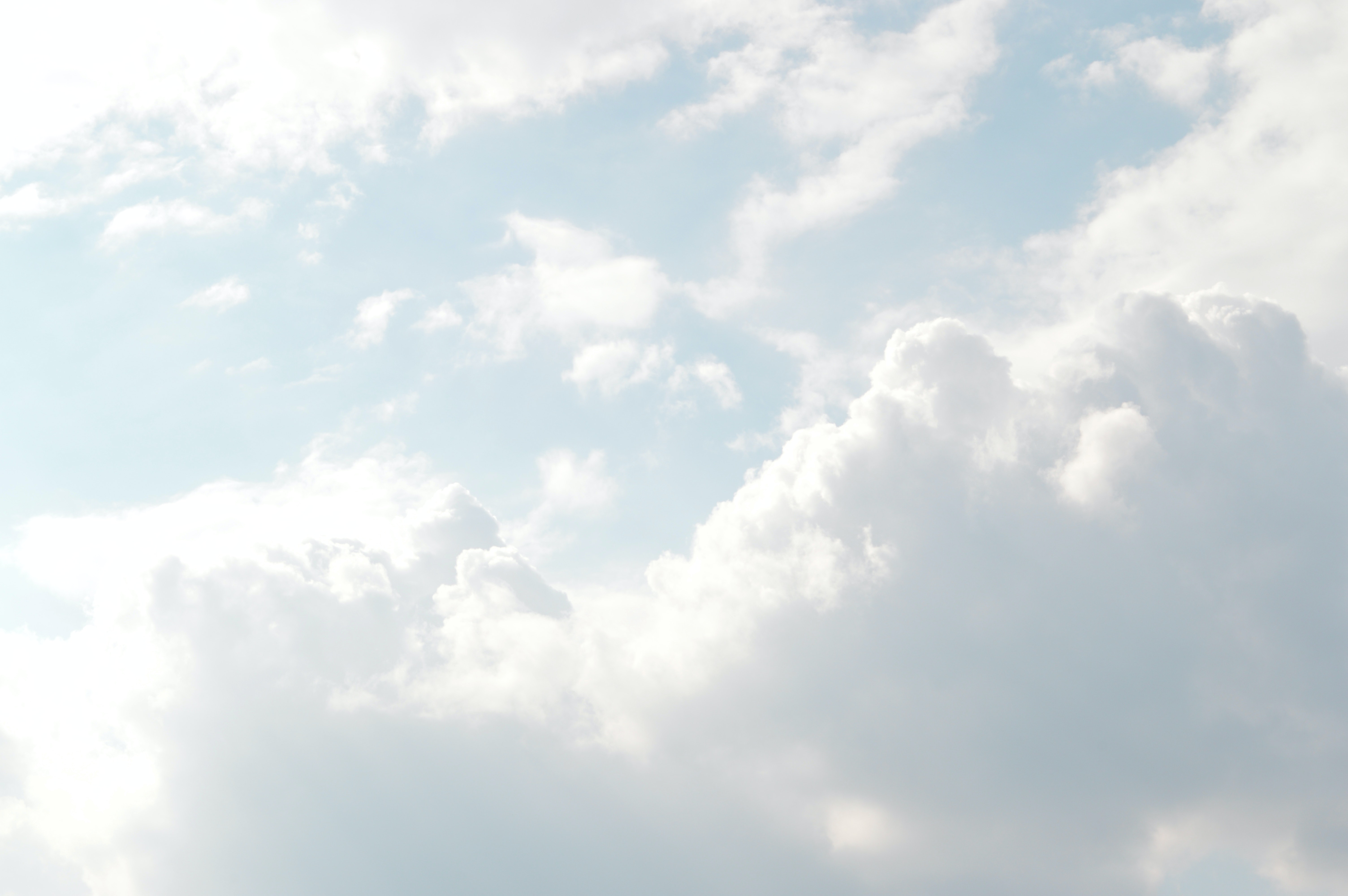 Bright white clouds filling up the sky.